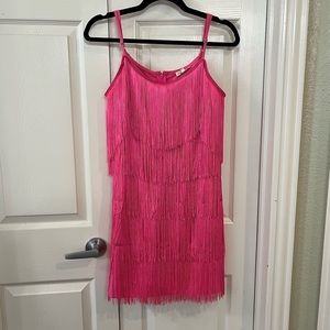 Hot Pink Fringe Dress